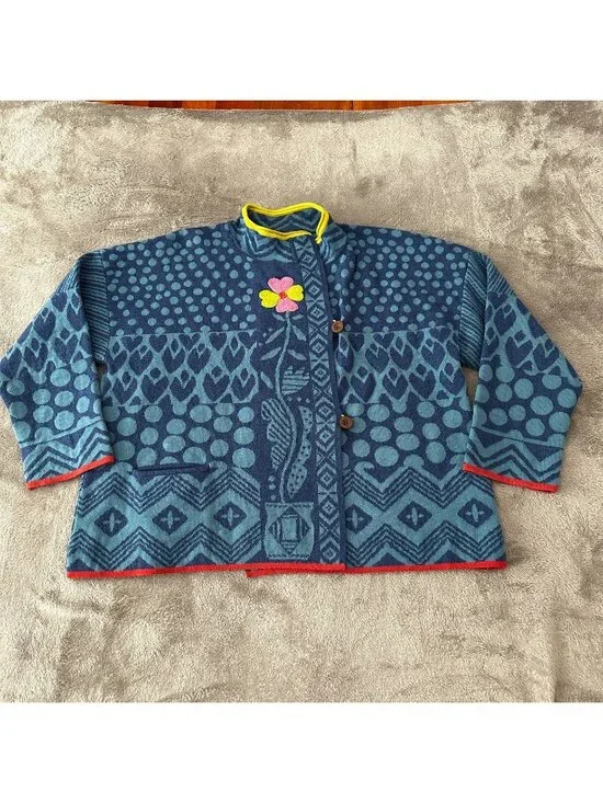 Gudrun Sjoden Sweater Cardigan Women's size XL Wool Cotton Jacket - Picture 1 of 8